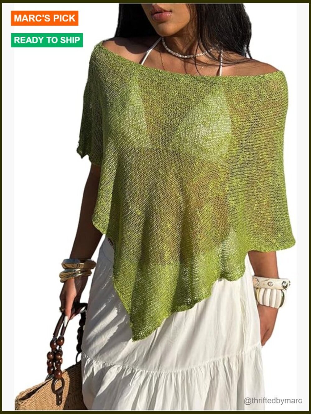 Asymmetrical Swim Cover Up Off Shoulder Poncho Top Beach Vacation